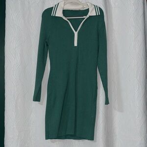 💋3 for $60💋 Abercrombie & Fitch Teal Long-Sleeve Half Zip Sweater Dress